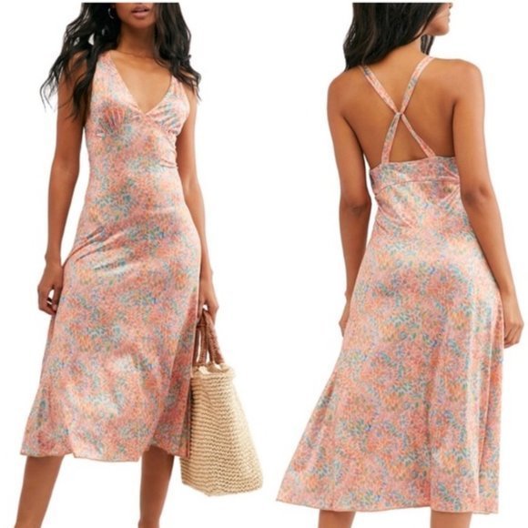 Free People Dresses & Skirts - Free People Nowhere To Be Slip Midi Dress. S